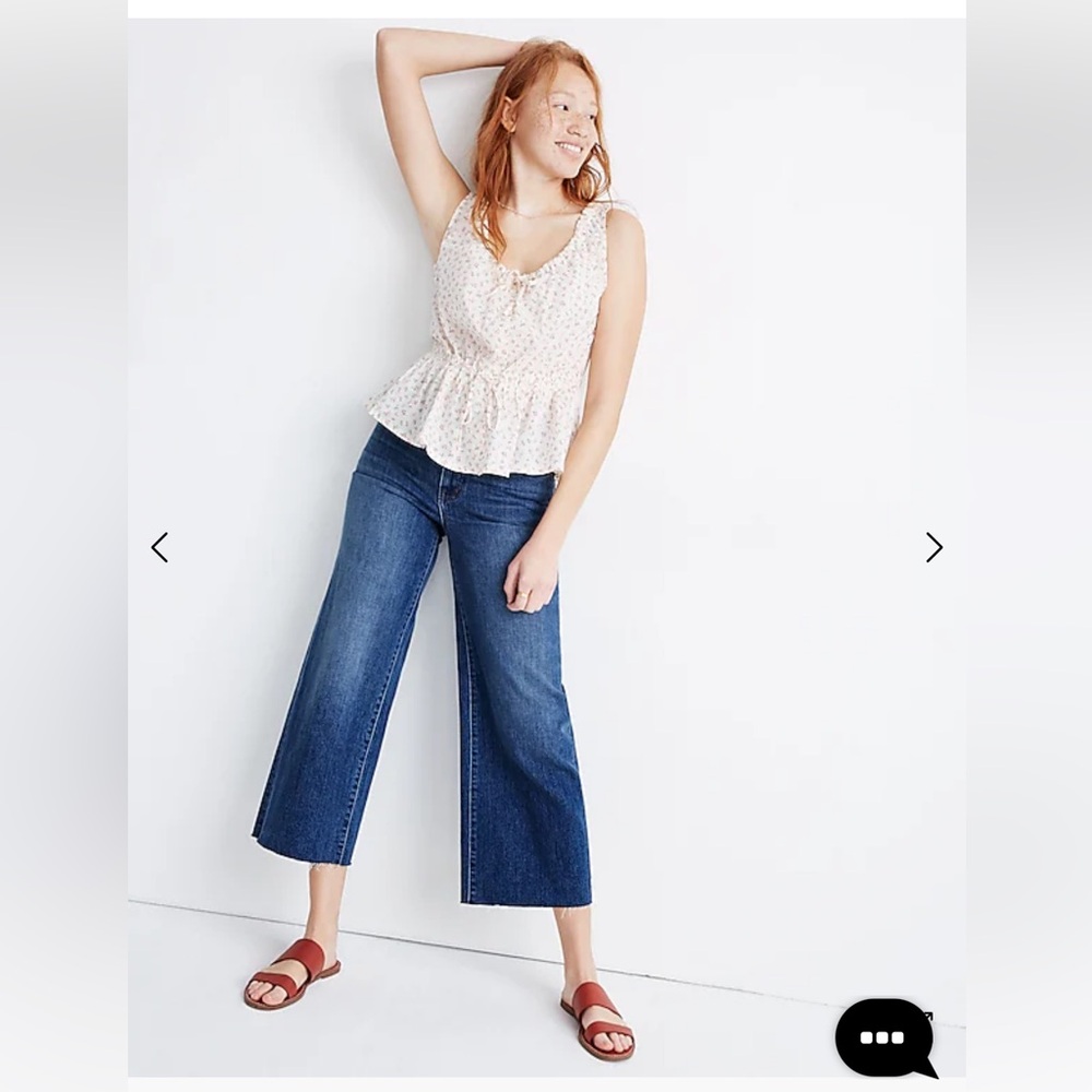 Madewell Wide-Leg Crop Jeans in Marsing Wash: Raw-Hem Edition size 33